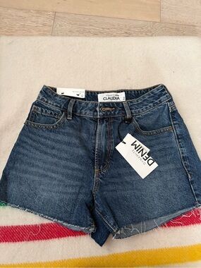 Dynamite Claudia Dark Blue Denim Shorts
